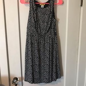 Yellow Star Black and White Polka Dot Dress